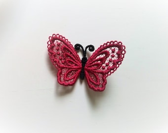 SMALL Butterfly Dimensional,  FSL, Free standing lace embroidery design in the hoop ITH embroidery 4x4 assorted sizes