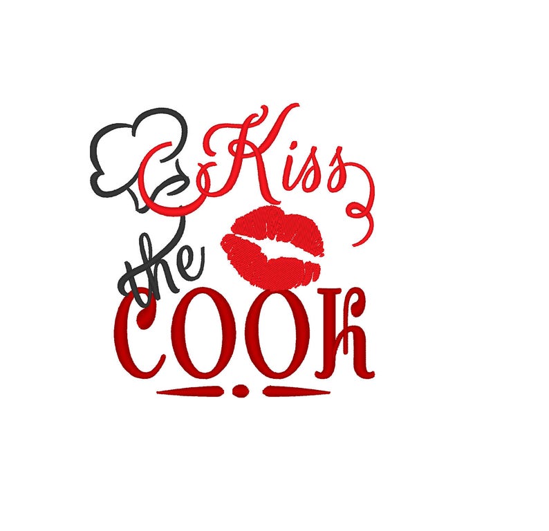 Kiss the Cook Kitchen cute quote machine embroidery designs for hoop 4x4 5x7 dish towel embroidery kitchen towel apron awesome gift idea by Artapli embroidery format PES HUS JEF EXP DST VIP VP3 XXX instant download