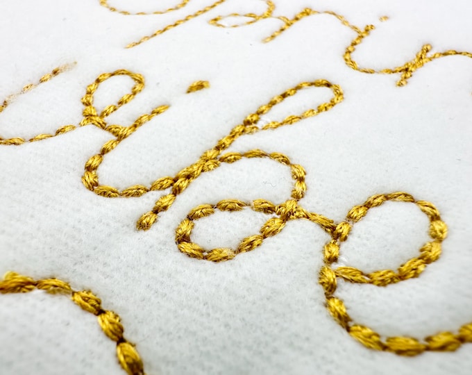 Handwritten script FONT Flow Hand stitch effect bean stitch alphabet monogram machine embroidery designs assorted sizes 1.1 to 3 inch BX