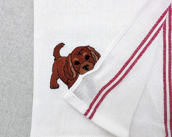 Lovely playing Cocker Spaniel Puppy Dog kitchen dish towel pet animal kids machine embroidery designs ITH project simply in the hoop project