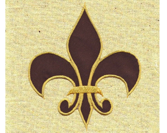 Fleur de lis - floral machine embroidery applique designs - SET of 3 single designs in multiple sizes  INSTANT DOWNLOAD