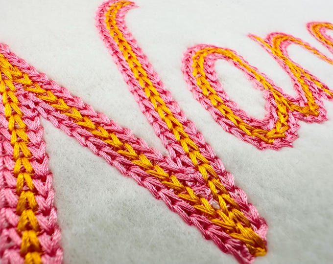 Double Chain stitch FONT Spun handwritten Alphabet Monogram letters and punctuation machine embroidery designs sizes 1.6 up to 3.2 inch BX