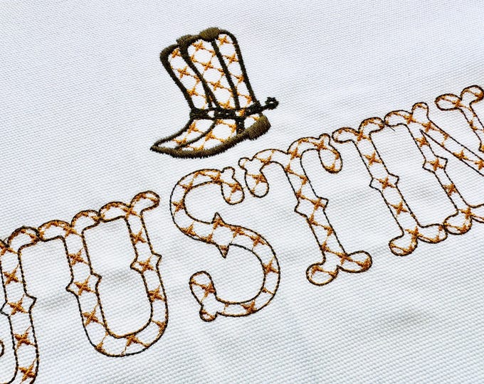 Classy patterned Font monogram Western alphabet letters machine embroidery designs farm cowboy fishtail font uppercase numbers  BX