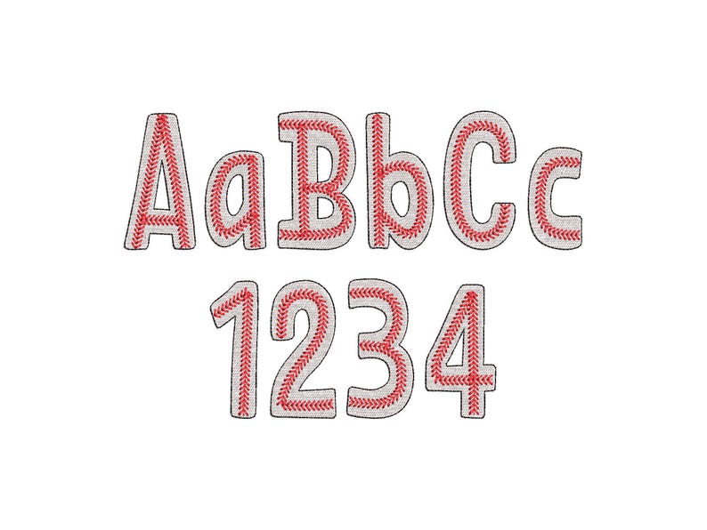 Baseball FONT Fill Stitch Sports Alphabet Monogram Softball Kids Team ...