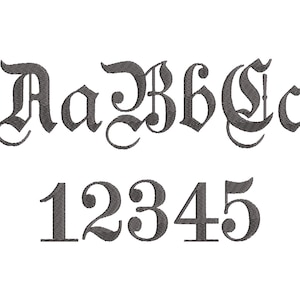 Old English fill stitch Font Gothic book knight old fashioned alphabet monogram machine embroidery designs sizes 0.9 up to 3.3 inch and BX