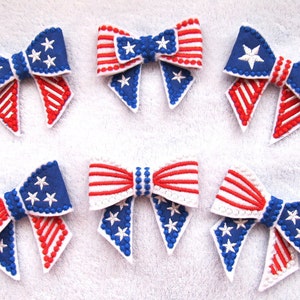Independence Day theme - Last minute gift designs - In the hoop project Bows 3D - machine embroidery ITH design -  for hoop 4x4 and 5x7