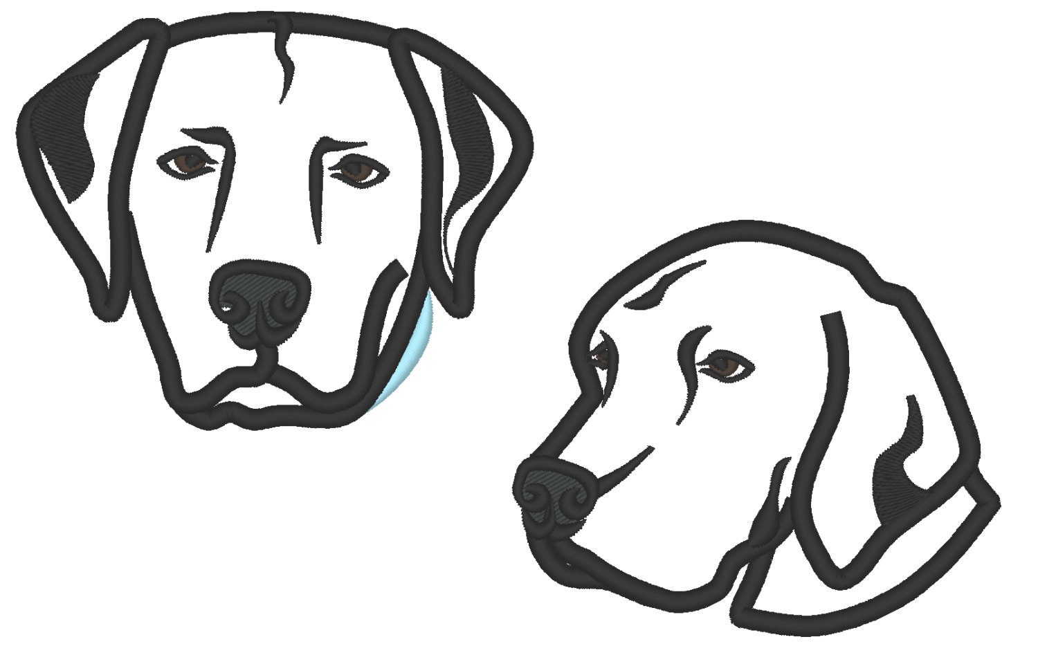 Labrador 2 designs machine embroidery applique designs INSTANT