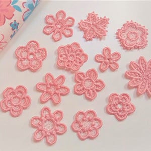 Mini delicate lace flowers big collection SET of 13 FSL Free standing lace machine embroidery designs 4x4 assorted sizes flower 13 types