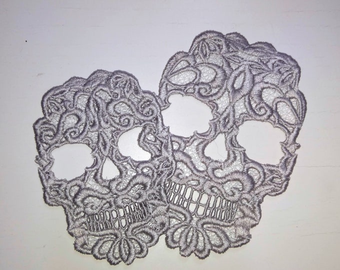 Stencil curl, swirl skull FSL, Free standing lace Day of the Dead Skull, Calavera - embroidery designs 4x4 and 5x7 INSTANT DOWNLOAD
