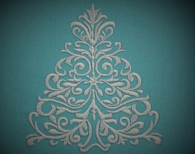 Swirl Christmas tree Unique machine embroidery designs INSTANT DOWNLOAD