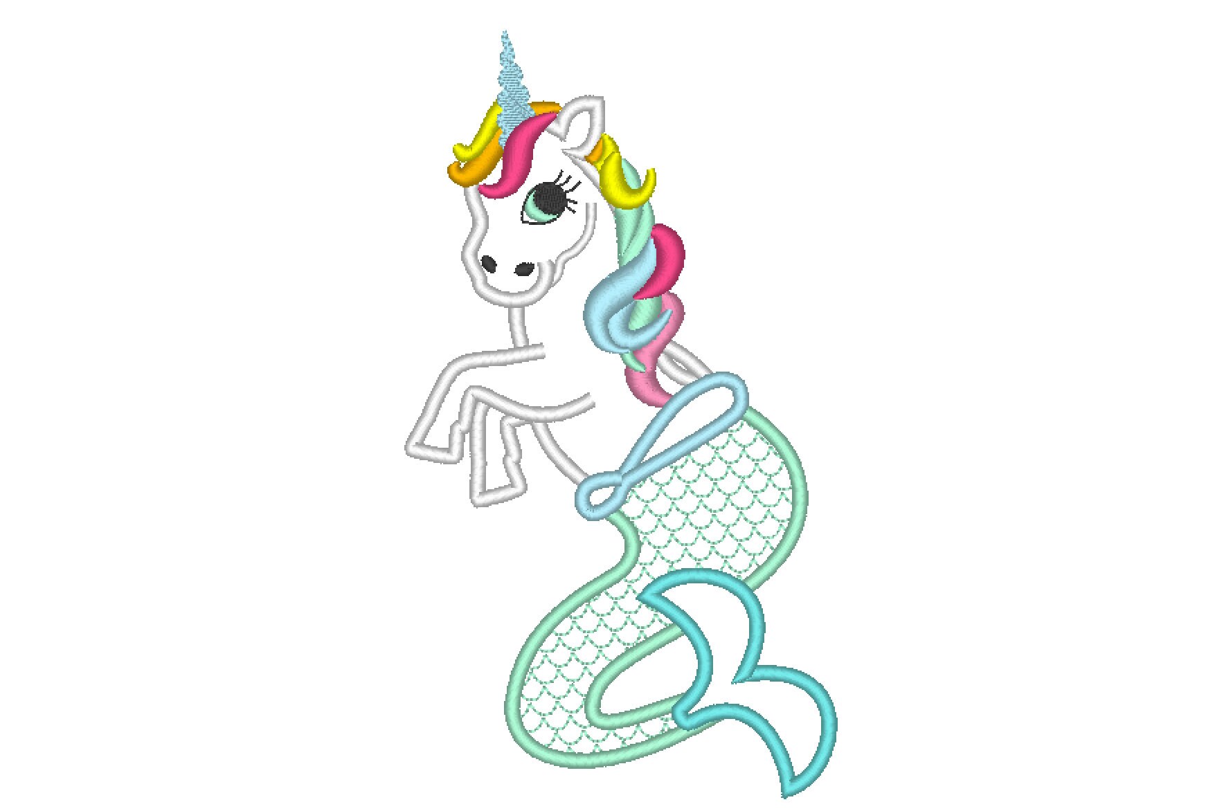 Rainbow unicorn mermaid