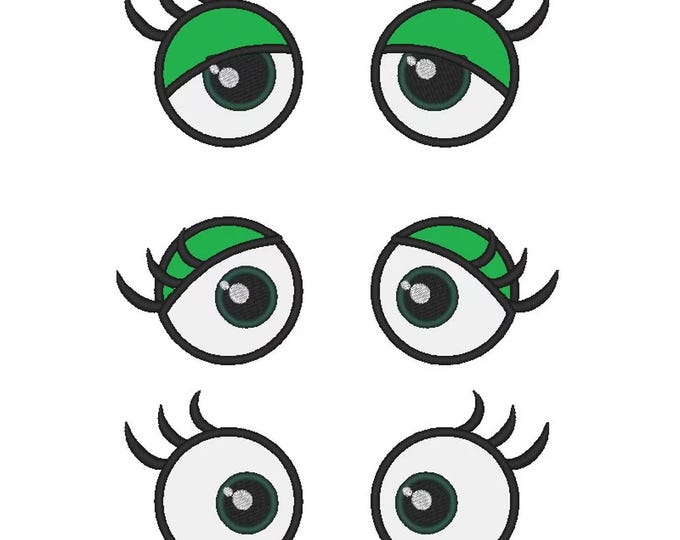 Your Toy eyes Frog eyes for your kids baby Toy doll making SET of 3 types applique machine embroidery designs sizes 2, 3 and 4 inch