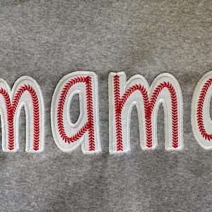 Baseball stitch Applique FONT Sports alphabet monogram softball kids team sport letters machine embroidery designs sizes 2.8 up to 5.3in, BX