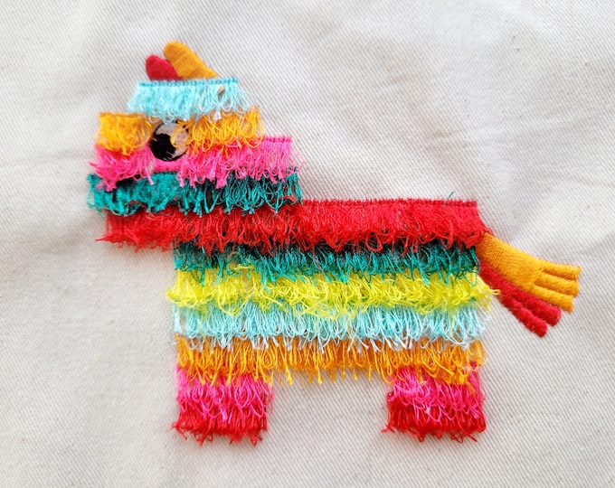 Colorful piñata Fringed fluffy chenille Party Donkey Pinata toy machine embroidery designs for hoop 4x4, 5x7 fringe fur ITH kids pinata