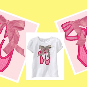 Ballerina Shoes Set of 3 types Ballet Pointe Shoes Applique machine embroidery designs Applique and fill stitch for hoop 4x4, 5x7 for girl