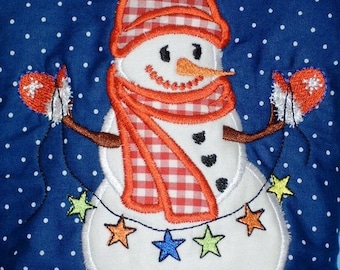 Winter Snowman SET of 11 designs, machine embroidery applique designs hoop 4x4, 5x7, kids winter Christmas holidays snowman and deer Bambi