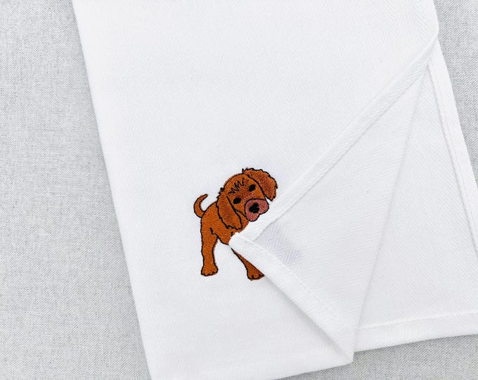 Cute playing little Setter Puppy Dog Mama kitchen dish towel pet animal kids machine embroidery designs ITH in the hoop Irish Gordon Setter