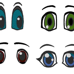 Pretty eyes big set machine embroidery designs, and single files download 1 1/5, 2, 3, 4 and 5 inches image 2