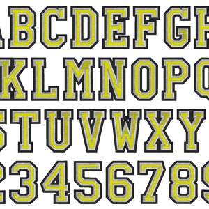 2 outlines 3 colors fill stitch Athletic Varsity Collegiate block type Font machine embroidery designs sport alphabet letters & numbers