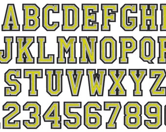 2 Outlines 3 Colors Fill Stitch Athletic Varsity Collegiate | Etsy