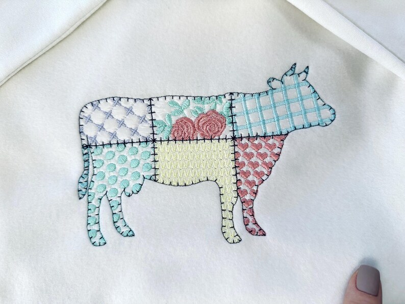 Cow Patch Pattern Patchwork Cow Patterned Farm Animal Cow Machine Embroidery Designs ...