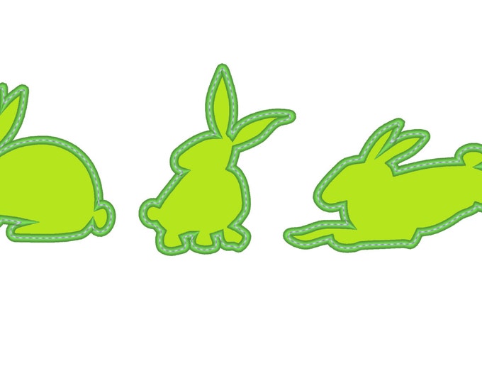 Cute Easter Three Different Bunnies Appliques - Triple Bunnies Applique Machine Embroidery machine embroidery applique designs