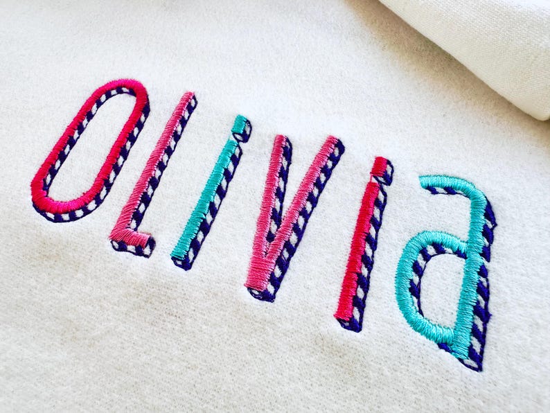 Shadow FONT Satin Stitches Stripes Machine Embroidery Designs Sizes 1.2 ...