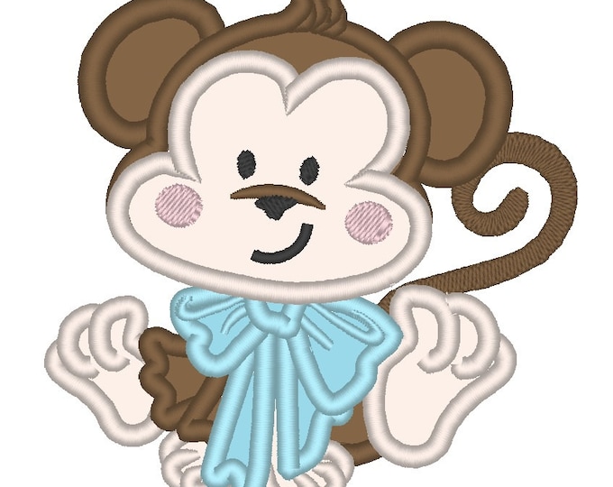 Baby Monkey - machine embroidery and applique designs - for hoop 4x4, 5x7, 6x10  INSTANT DOWNLOAD