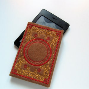Fairy tale Book cover sleeve for any project ITH machine embroidery design - great for gift giving, Kindle case sleeve feltie embroidery