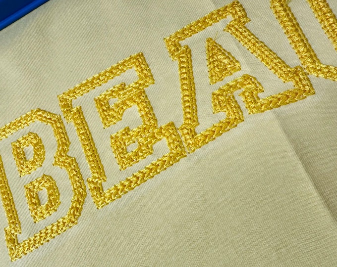 Wide Chain stitch outline Varsity sport Athletic collegiate outline Font monogram machine embroidery designs sizes from 1.7 up to 4 in BX