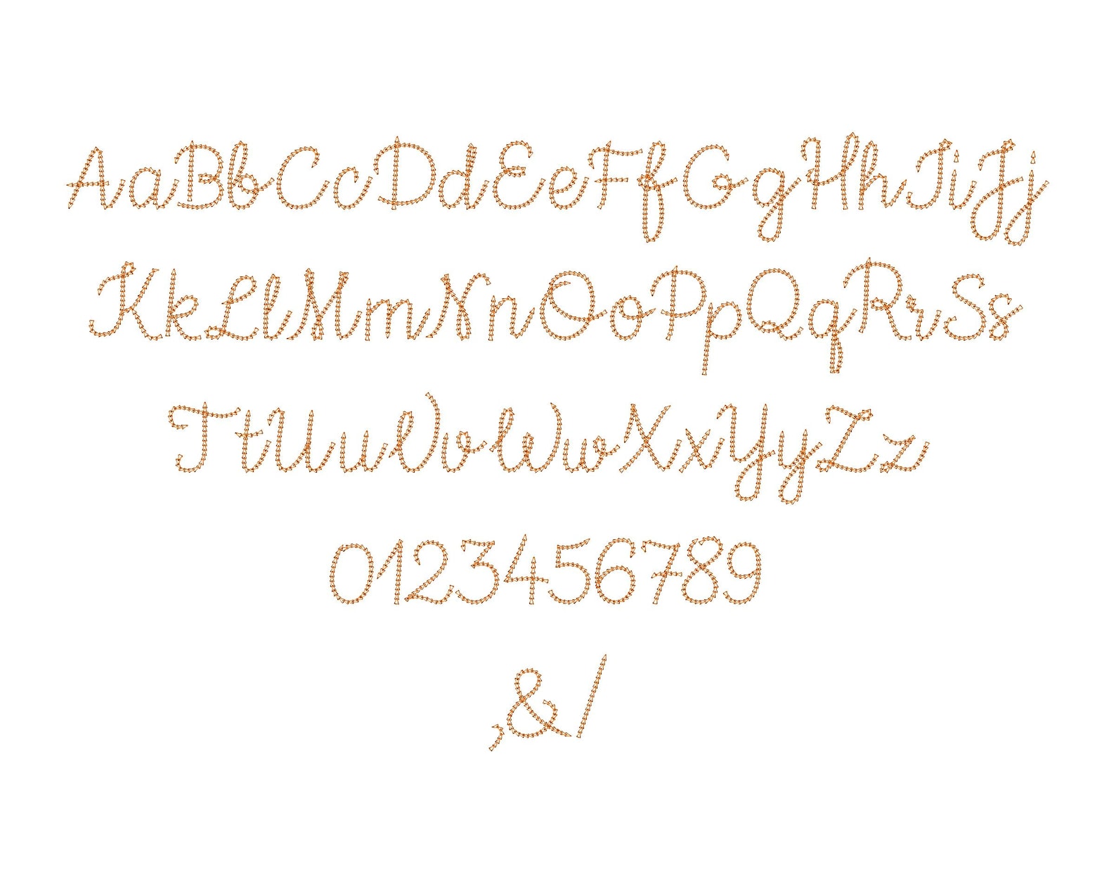 Quick Light Stitch Chain FONT Machine Embroidery Designs Handwritten ...