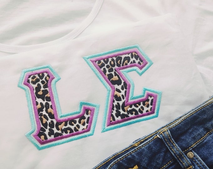 Classic sororities Greek alphabet leopard print Greek font, alphabet, ABC, letters 2 layers colors Greek font machine embroidery applique