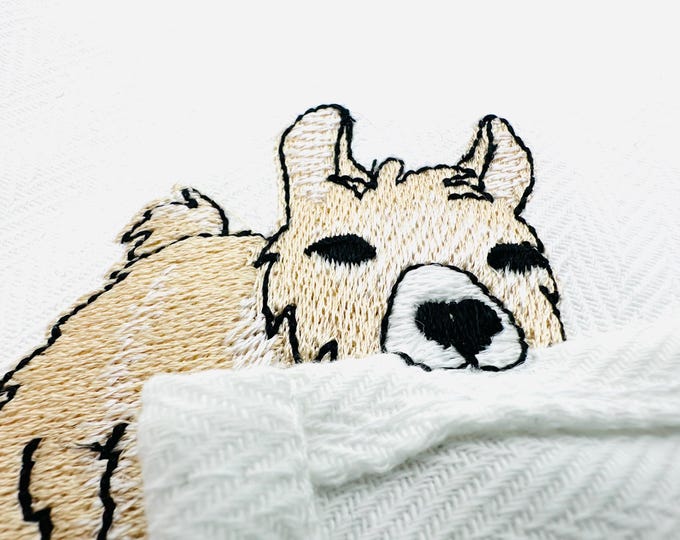 Lovely Playing Baby Llama Cria Alpaca kitchen dish towel Farm animal Thief kids machine embroidery designs ITH project simply in the hoop