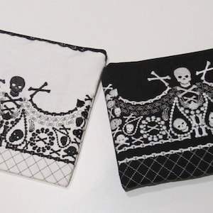 Monedero, bordado de bloque de bolso con cremallera, bolsa, diseños de bordado de máquina de bloque para hacer un bolso impresionante con calaveras DESCARGA INSTANTE 5x7 6x10 8x12
