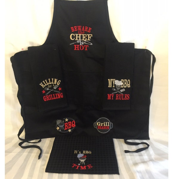 Machine Embroidery Dad Apron Designs Etsy