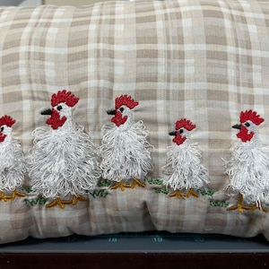 Mini Chicken fringed fluffy chenille farm bird small sizes machine embroidery designs awesome fur chickens design fringe in the hoop ITH