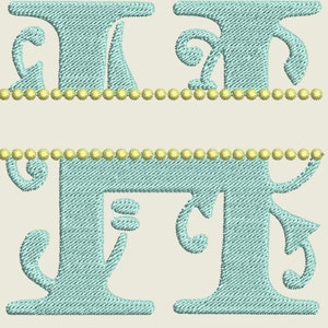 Schöne Split Monogram Font A-Z Maschinenstickerei Designs und Mini-Schrift in mehreren Größen für Stickrahmen 10x10, 13x18 personalisierte Geschenkidee