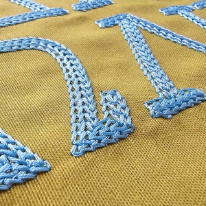 Efecto de puntada a mano con relleno de cadena Letras del alfabeto griego con puntada de cadena Diseños de bordado a máquina Monograma de letras en cadena texturizadas BX