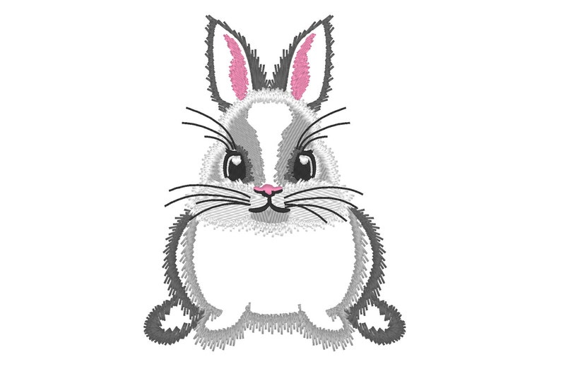 Osterhase Osterhase hübsch Umriss Maschinenstickerei | Etsy