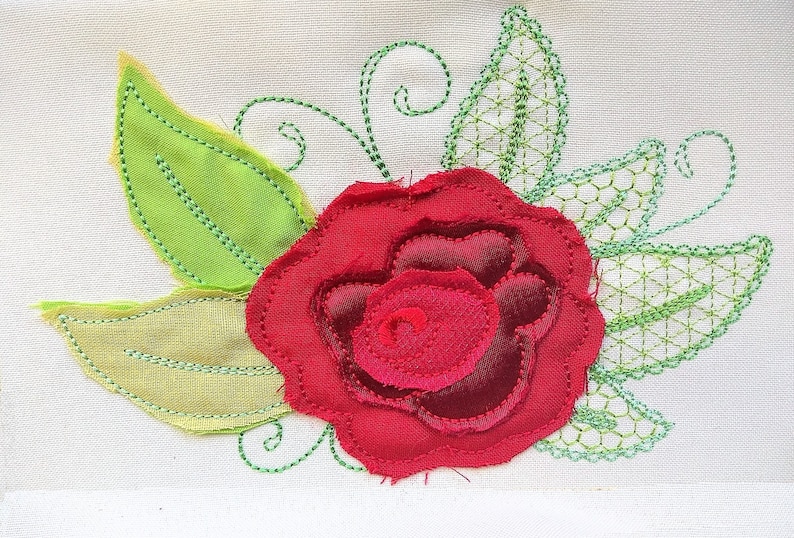 Shabby Chic Rose Flower Applique Rose Simply Rose Roses Etsy