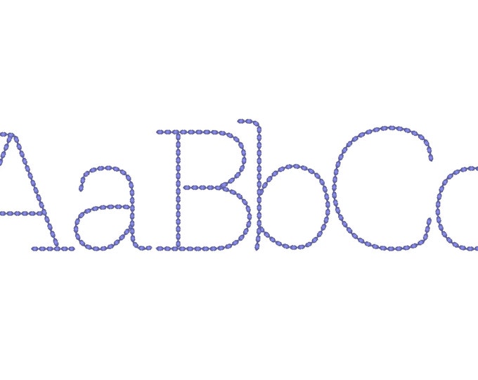 Hand stitch effect FONT machine embroidery designs in assorted mini sizes alphabet letters Block Font seed stitch, BX included