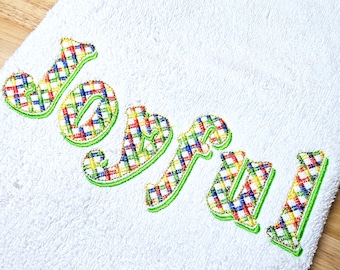 Christmas Shadow Font checkered alphabet letters and numbers light stitch machine embroidery designs monogram font with shadow BX included
