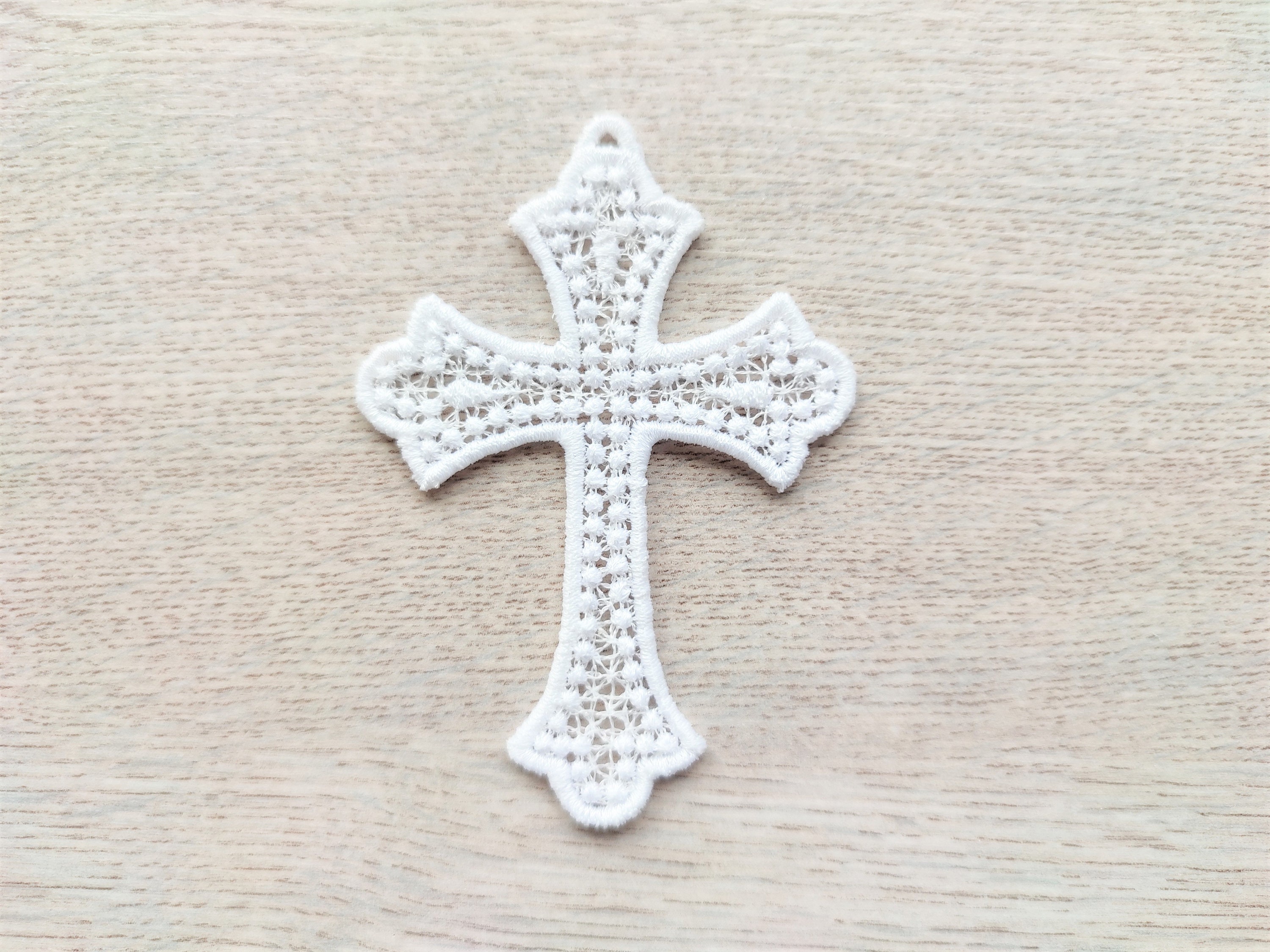 Adove 10 Pcs Cross Patch Cross Embroidered Applique Decorative