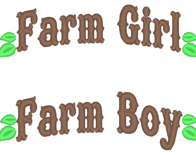 Farm boy, Farm girl, Barnyard, boy, girl - machine embroidery designs 4x4, 5x7
