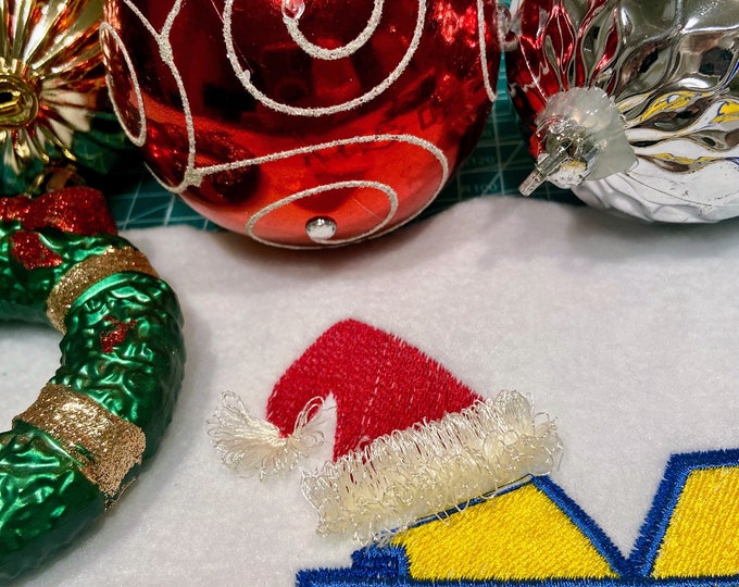 Gnome hat Christmas machine embroidery designs SET of 9 types Santa hat with fringed pompom great accent to font decoration embellishment