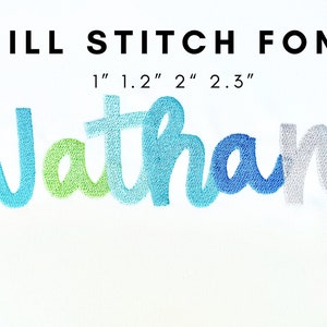 Fill stitch Beauty Font alphabet playful kids baby monogram name machine embroidery designs script font multiple sizes 1.2 up to 2.3 inches