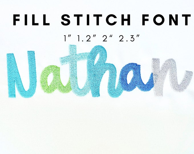 Fill stitch Beauty Font alphabet playful kids baby monogram name machine embroidery designs script font multiple sizes 1.2 up to 2.3 inches