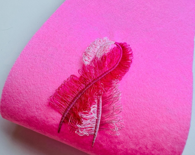 Cancer Feathers fringed Ribbon Bow  machine embroidery designs thin narrow ribbon in 3 to 4.5 inches t-shirt sweatshirt Artapli design