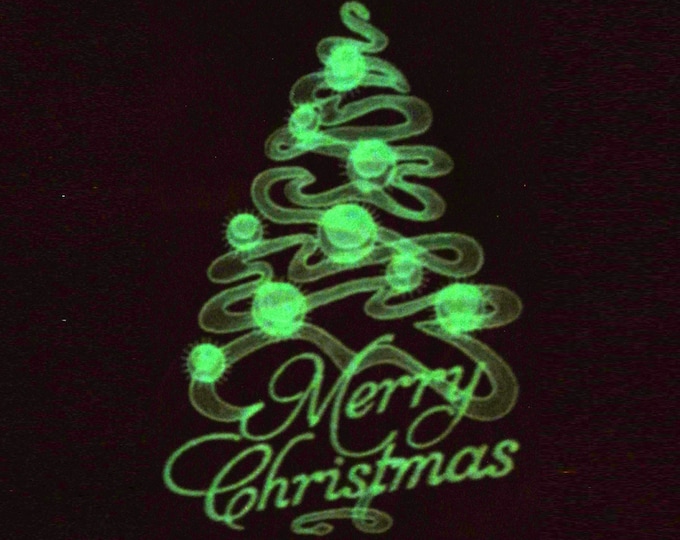 Merry Christmas tree / Glow in the dark special designed machine embroidery / size 4x4 5x7 / file