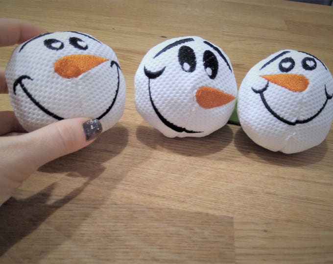 Snowball for playing in snow fight ITH embroidery, In The Hoop Machine Embroidery designs, in one step only, super simply ITH embroidery